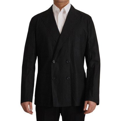Dolce & Gabbana Black Polka Dotted Cotton Blazer Jacket Dolce & Gabbana