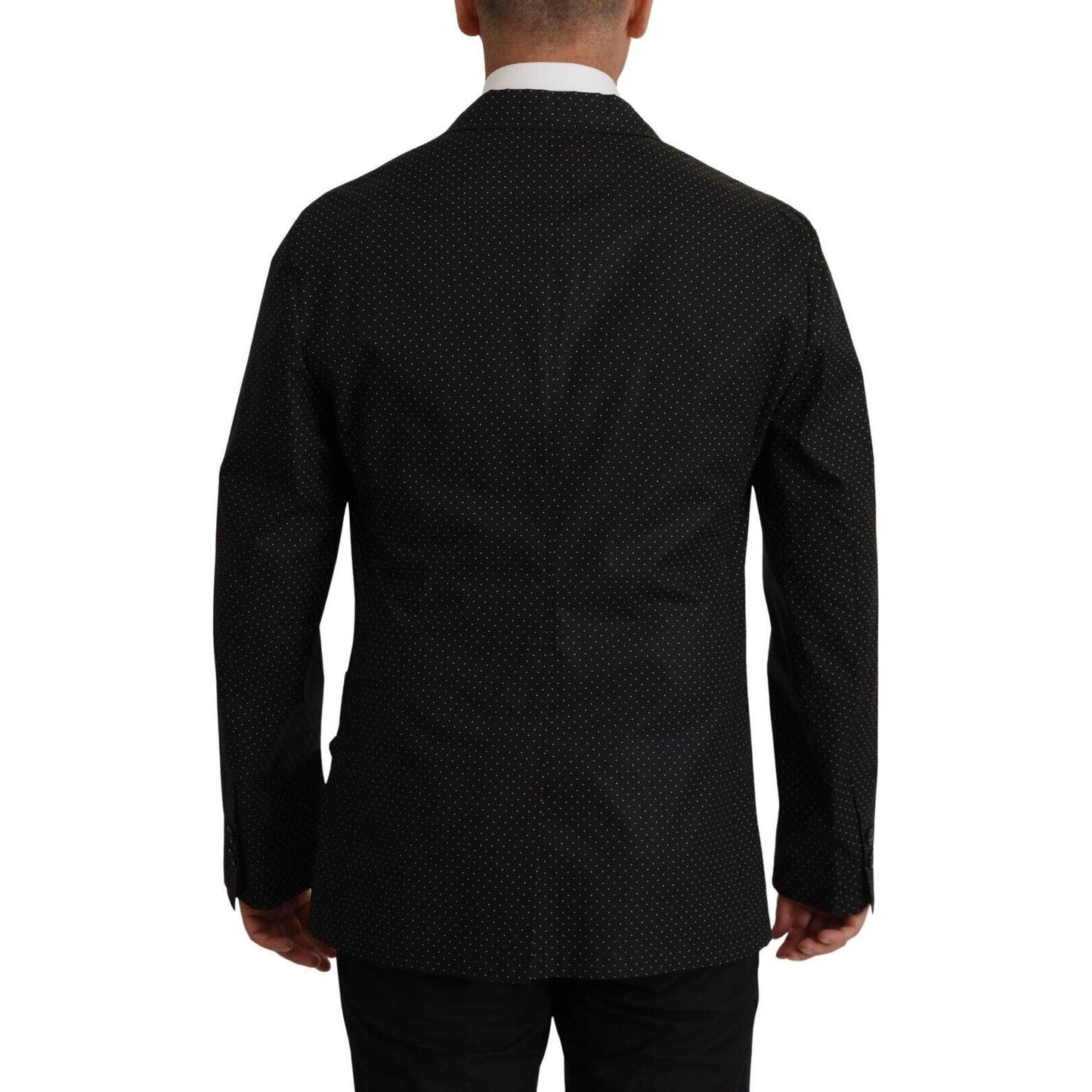 Dolce & Gabbana Black Polka Dotted Cotton Blazer Jacket Dolce & Gabbana
