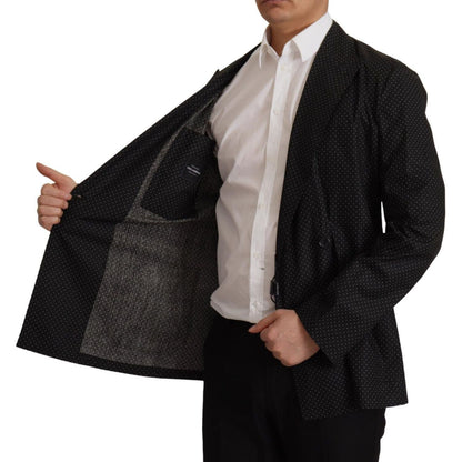 Dolce & Gabbana Black Polka Dotted Cotton Blazer Jacket Dolce & Gabbana