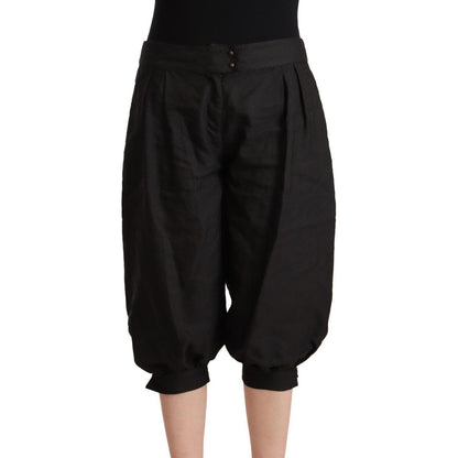 GF Ferre Black Viscose Cropped Harem Pants GF Ferre