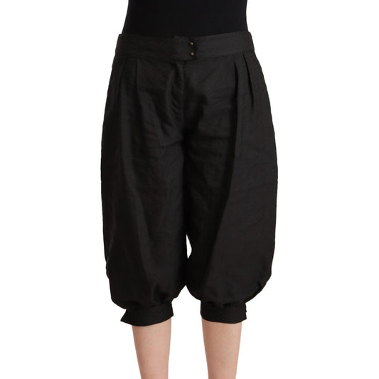 GF Ferre Black Viscose Cropped Harem Pants GF Ferre