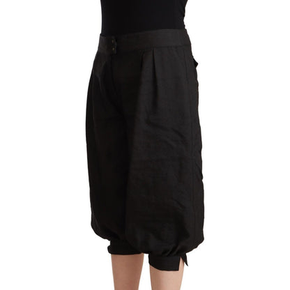 GF Ferre Black Viscose Cropped Harem Pants GF Ferre