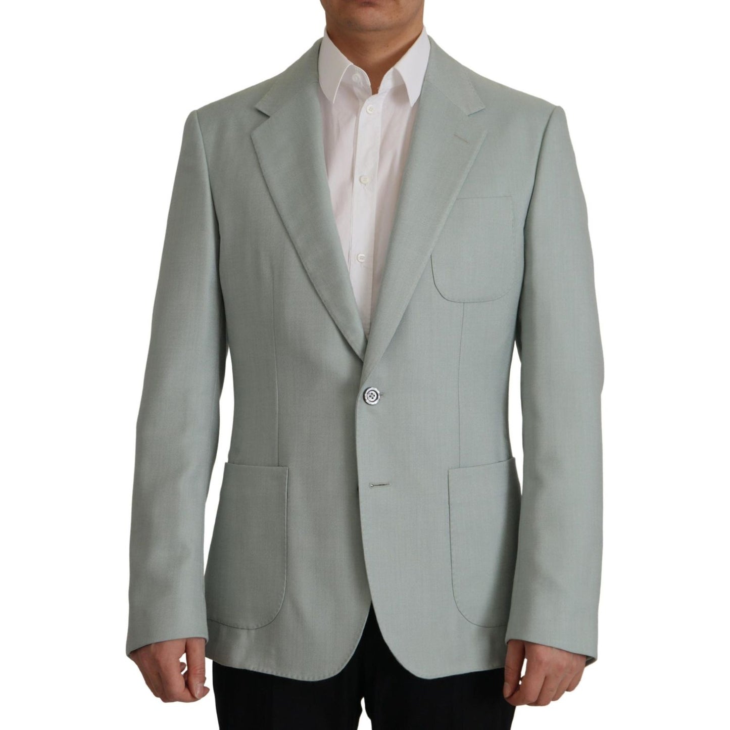Dolce & Gabbana Light Green Cashmere Silk Blazer Dolce & Gabbana