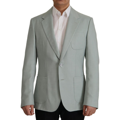 Dolce & Gabbana Light Green Cashmere Silk Blazer Dolce & Gabbana