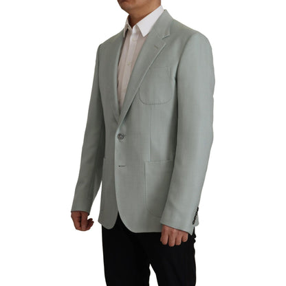 Dolce & Gabbana Light Green Cashmere Silk Blazer Dolce & Gabbana