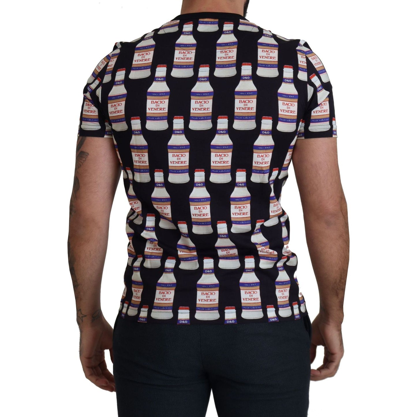 Dolce & Gabbana Black Bacio Di Venere Cotton Crew T-shirt Dolce & Gabbana