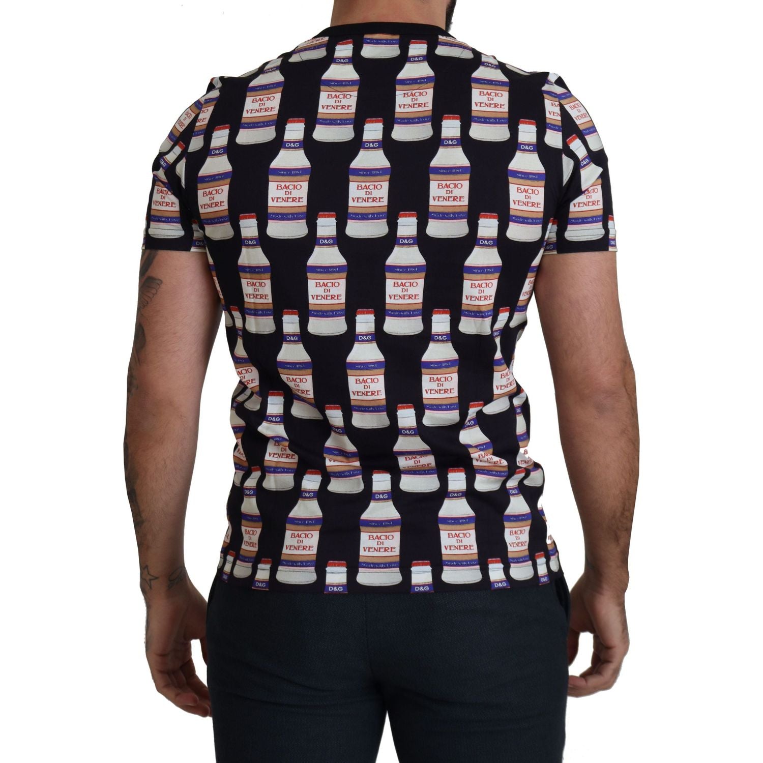 Dolce & Gabbana Black Bacio Di Venere Cotton Crew T-shirt