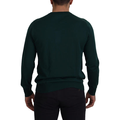 Dolce & Gabbana Green Cashmere Crewneck Pullover Sweater Dolce & Gabbana