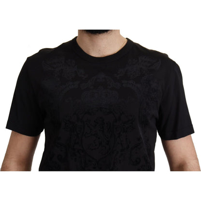 Dolce & Gabbana Black DG Baroque Cotton Crewneck T-shirt Dolce & Gabbana