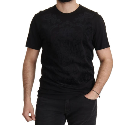Dolce & Gabbana Black DG Baroque Cotton Crewneck T-shirt Dolce & Gabbana
