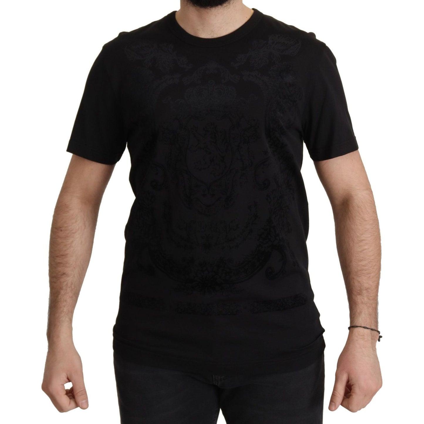 Dolce & Gabbana Black DG Baroque Cotton Crewneck T-shirt Dolce & Gabbana