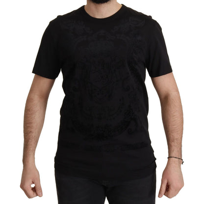 Dolce & Gabbana Black DG Baroque Cotton Crewneck T-shirt Dolce & Gabbana