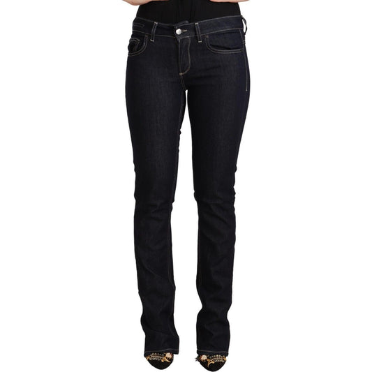 GF Ferre Black Cotton Stretch Low Waist Skinny Denim Jeans GF Ferre