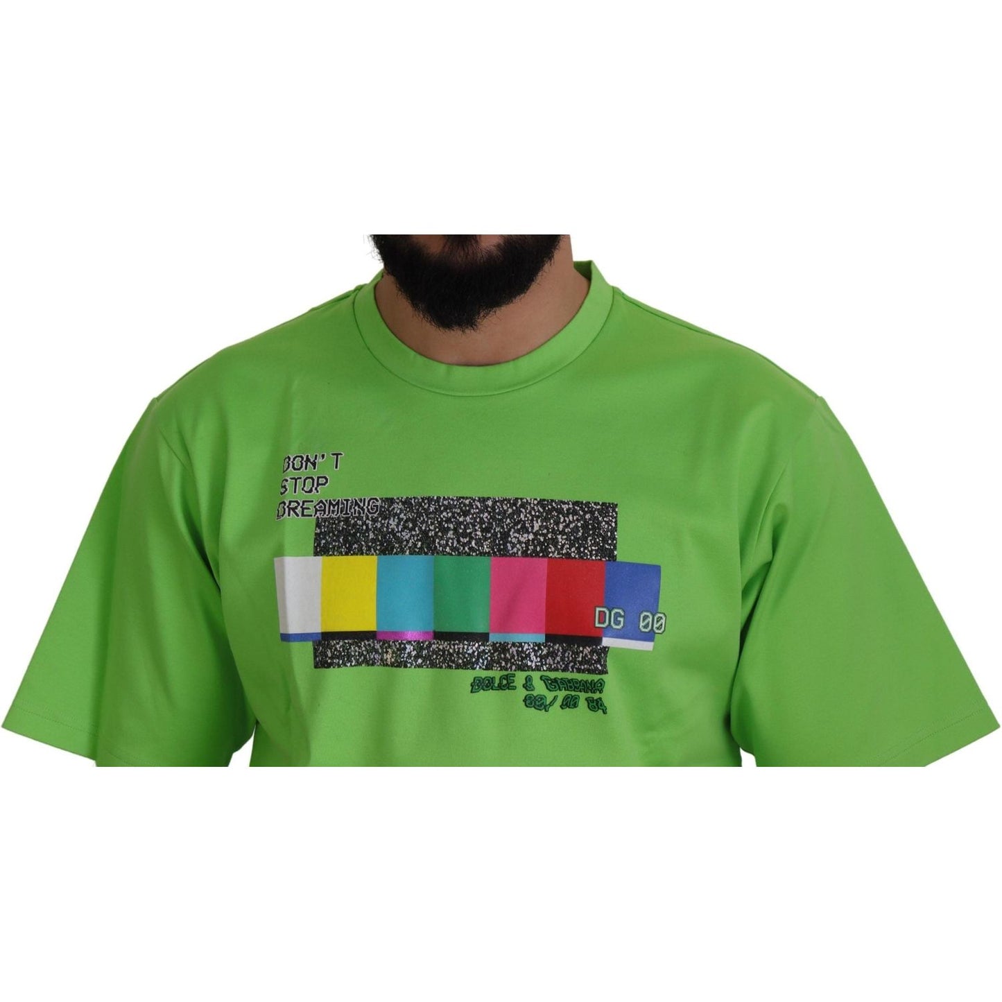 Dolce & Gabbana Green Cotton DG CHANNEL Top T-shirt