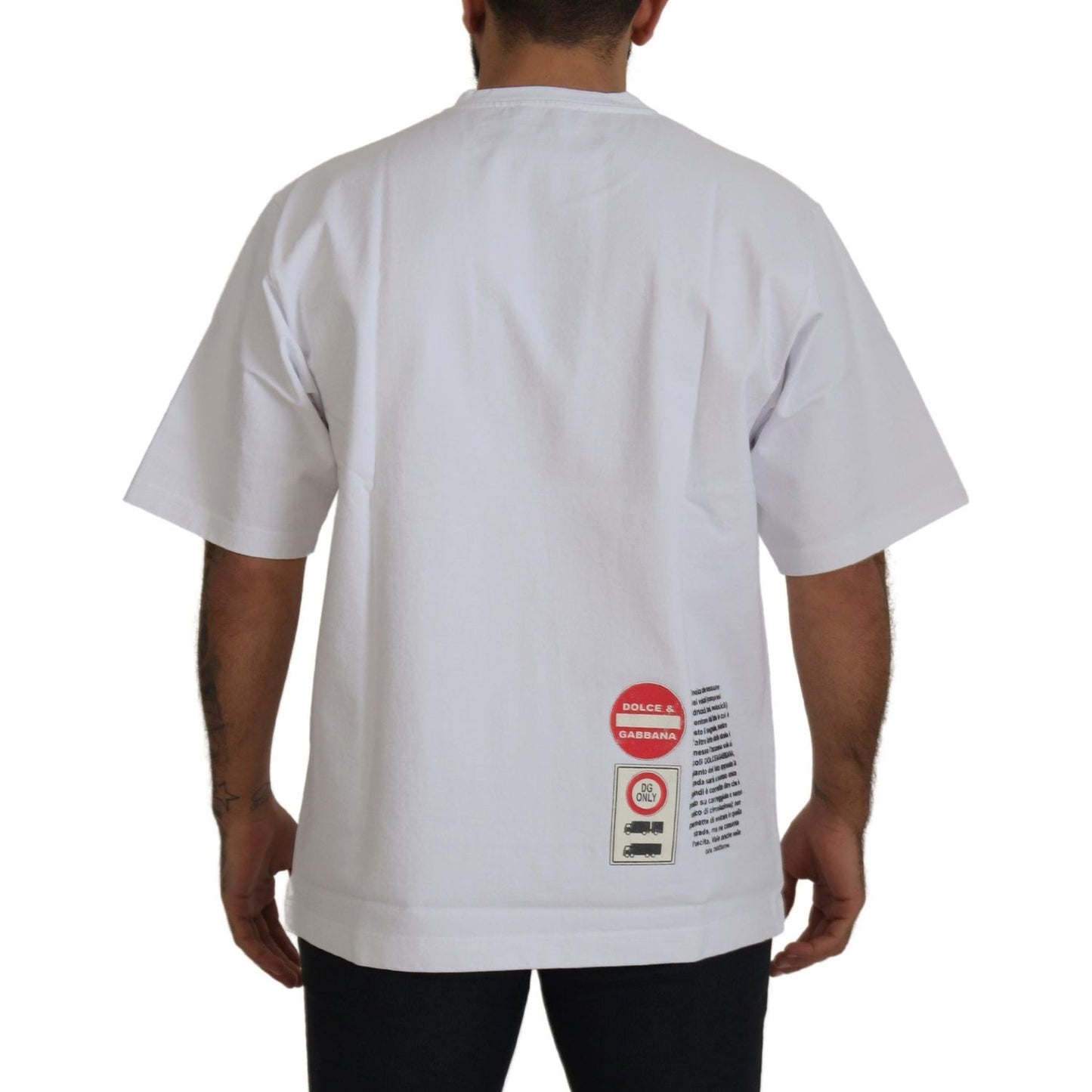 Dolce & Gabbana White Amor Heart Cotton Crewneck T-shirt Dolce & Gabbana