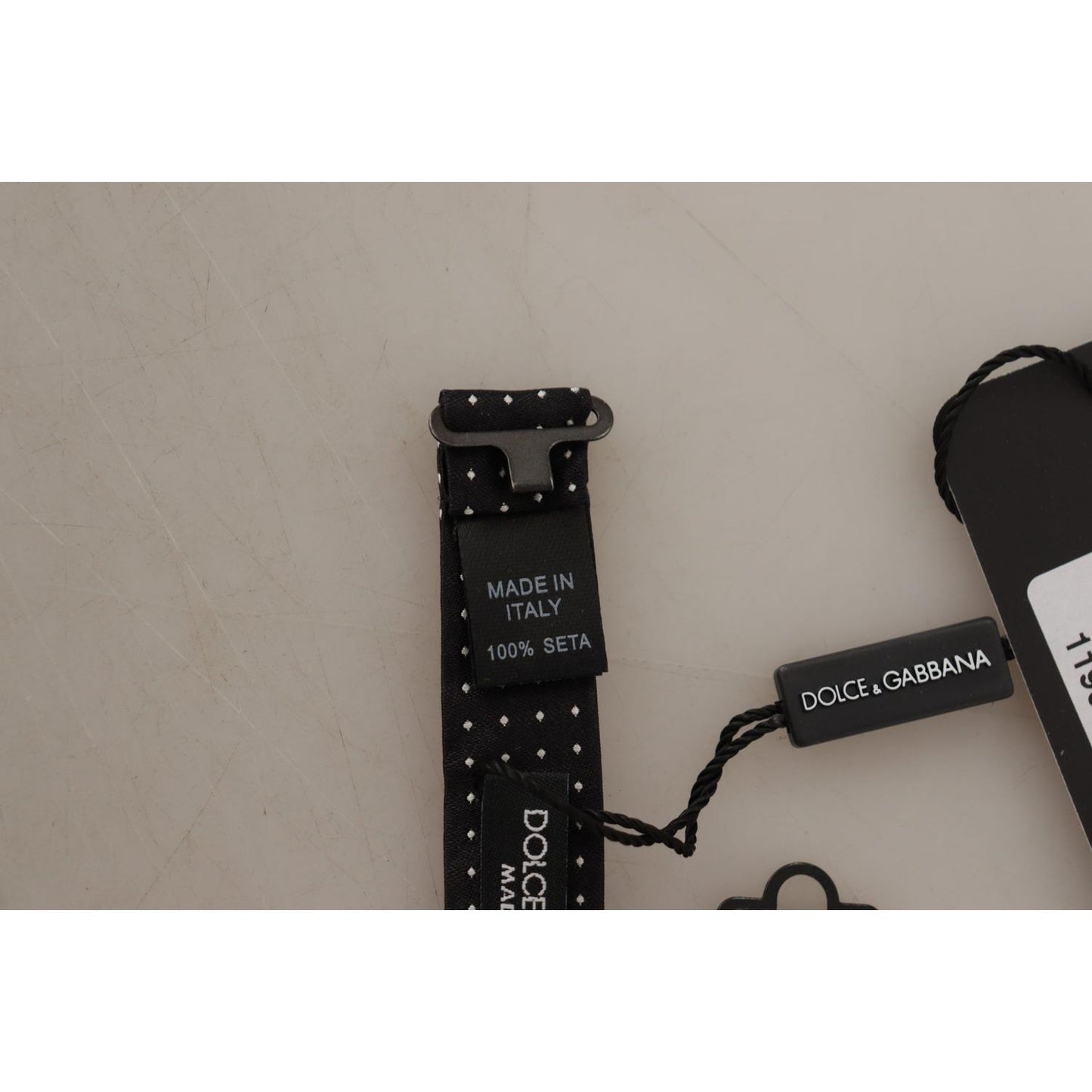 Dolce & Gabbana Black White Polka Dot Adjustable Neck Papillon Bow Tie Dolce & Gabbana