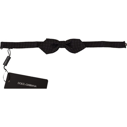 Dolce & Gabbana Black White Polka Dot Adjustable Neck Papillon Bow Tie Dolce & Gabbana