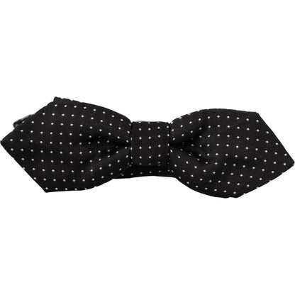 Dolce & Gabbana Black White Polka Dot Adjustable Neck Papillon Bow Tie Dolce & Gabbana