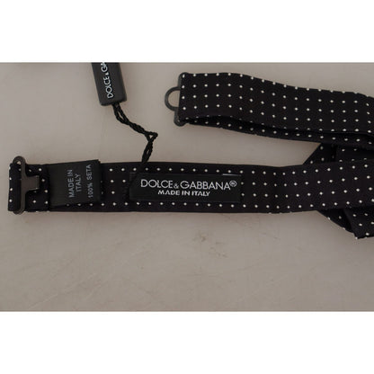 Dolce & Gabbana Black White Polka Dot Adjustable Neck Papillon Bow Tie Dolce & Gabbana