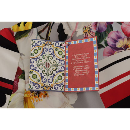 Dolce & Gabbana Multicolor Charmeuse Floral Sheath Jaquard Pachwork Dress Dolce & Gabbana