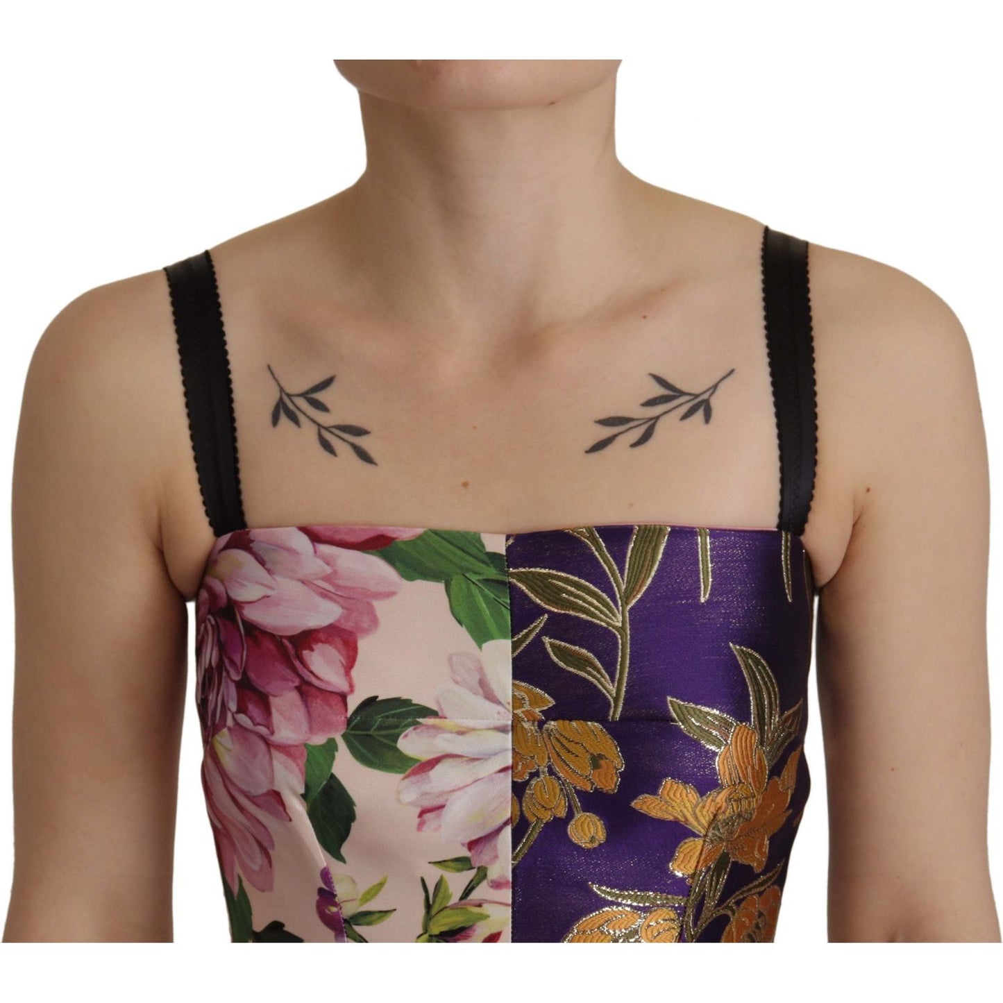 Dolce & Gabbana Dress Midi Patchwork Floral Jaquard Silk Dolce & Gabbana