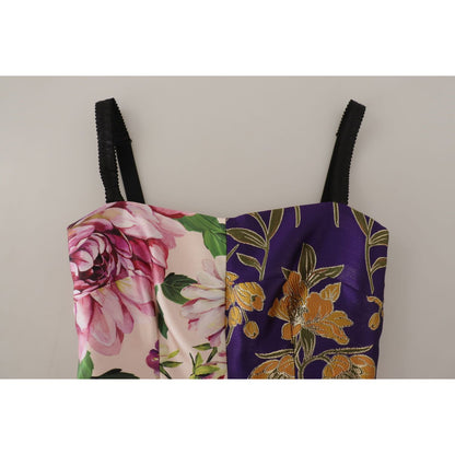 Dolce & Gabbana Dress Midi Patchwork Floral Jaquard Silk Dolce & Gabbana