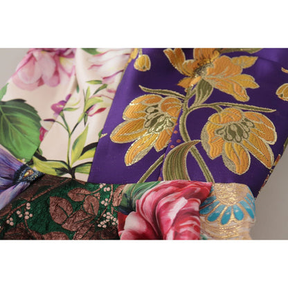 Dolce & Gabbana Dress Midi Patchwork Floral Jaquard Silk Dolce & Gabbana