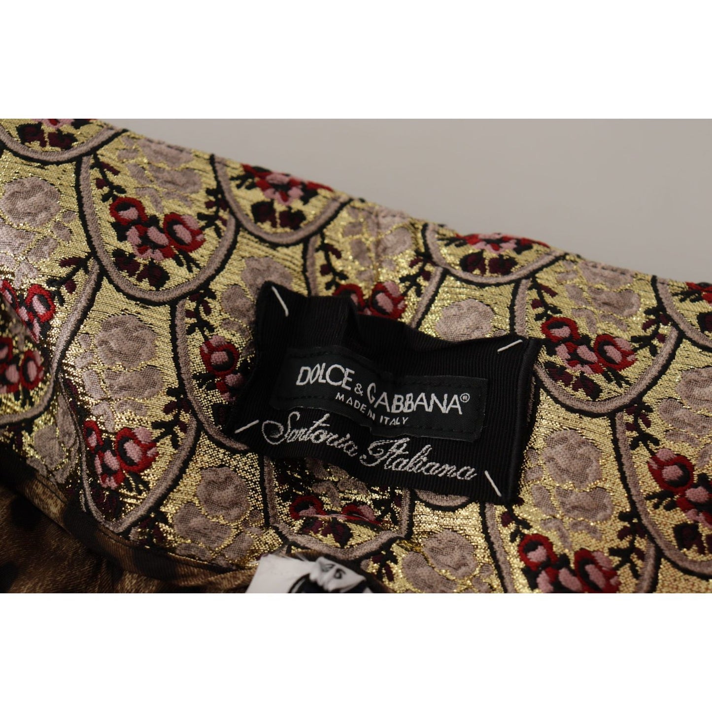 Dolce & Gabbana Brown Leopard Gold Jacquard High Waist Pants Dolce & Gabbana