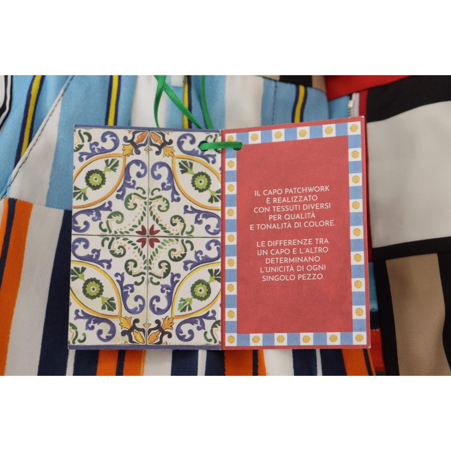 Dolce & Gabbana Multicolor Striped High Waist Cotton Pants