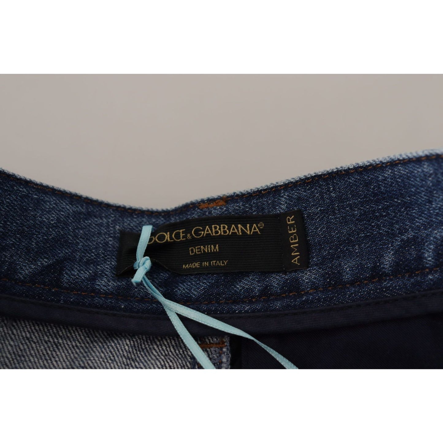 Dolce & Gabbana Blue Jeans Jacquard Majolica High Waist Pants Dolce & Gabbana