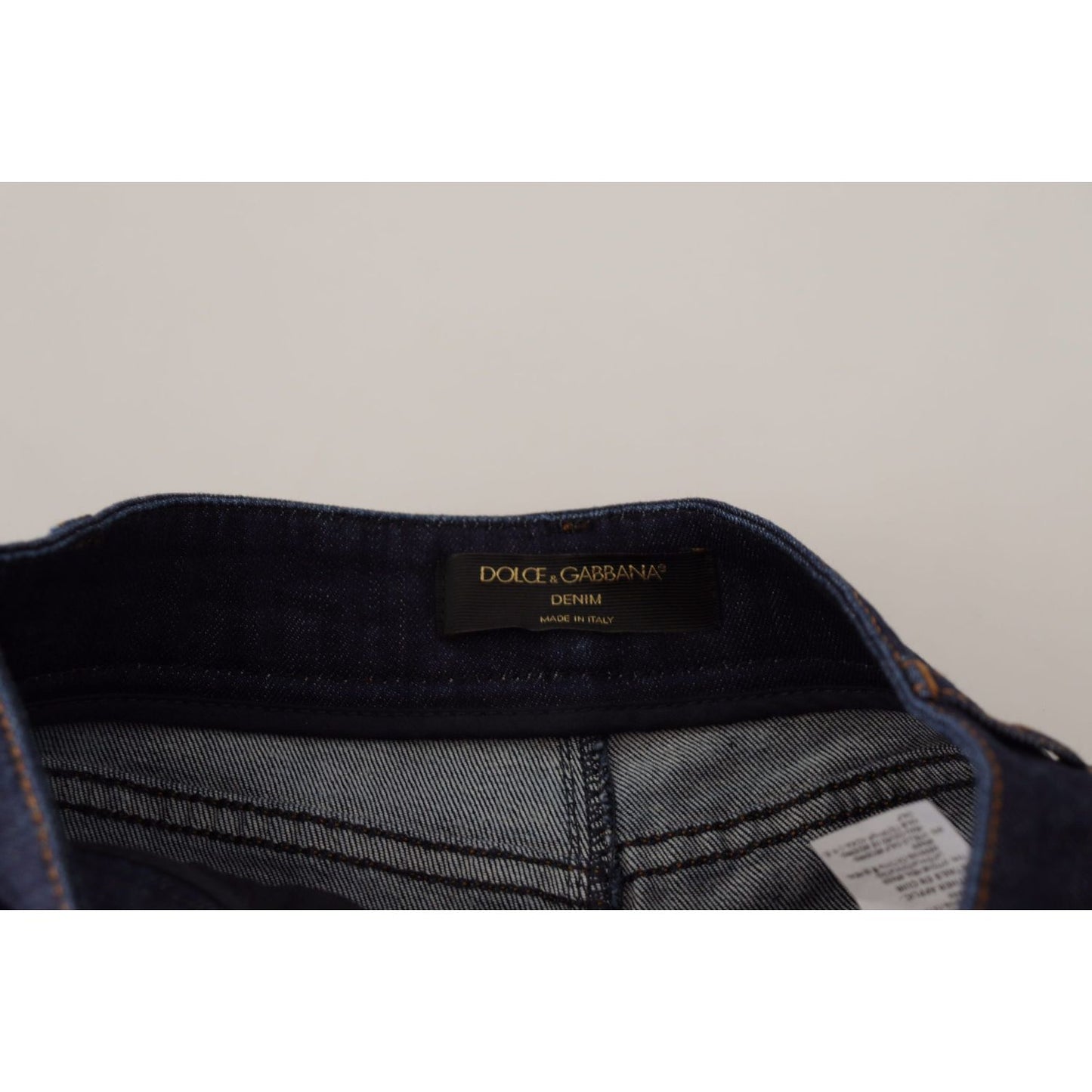 Dolce & Gabbana Blue Denim Stretch Crystal Hot Pants Shorts Dolce & Gabbana