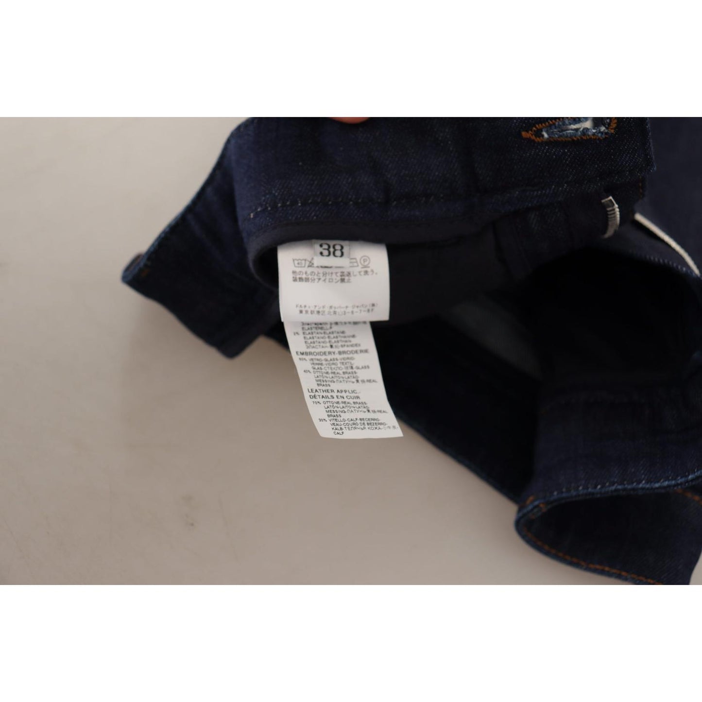 Dolce & Gabbana Blue Denim Stretch Crystal Hot Pants Shorts Dolce & Gabbana