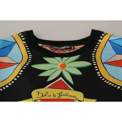 Dolce & Gabbana Multicolor Soldier Carretto Silk Top T-shirt Dolce & Gabbana