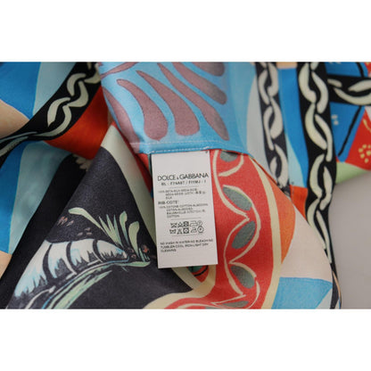 Dolce & Gabbana Multicolor Soldier Carretto Silk Top T-shirt Dolce & Gabbana