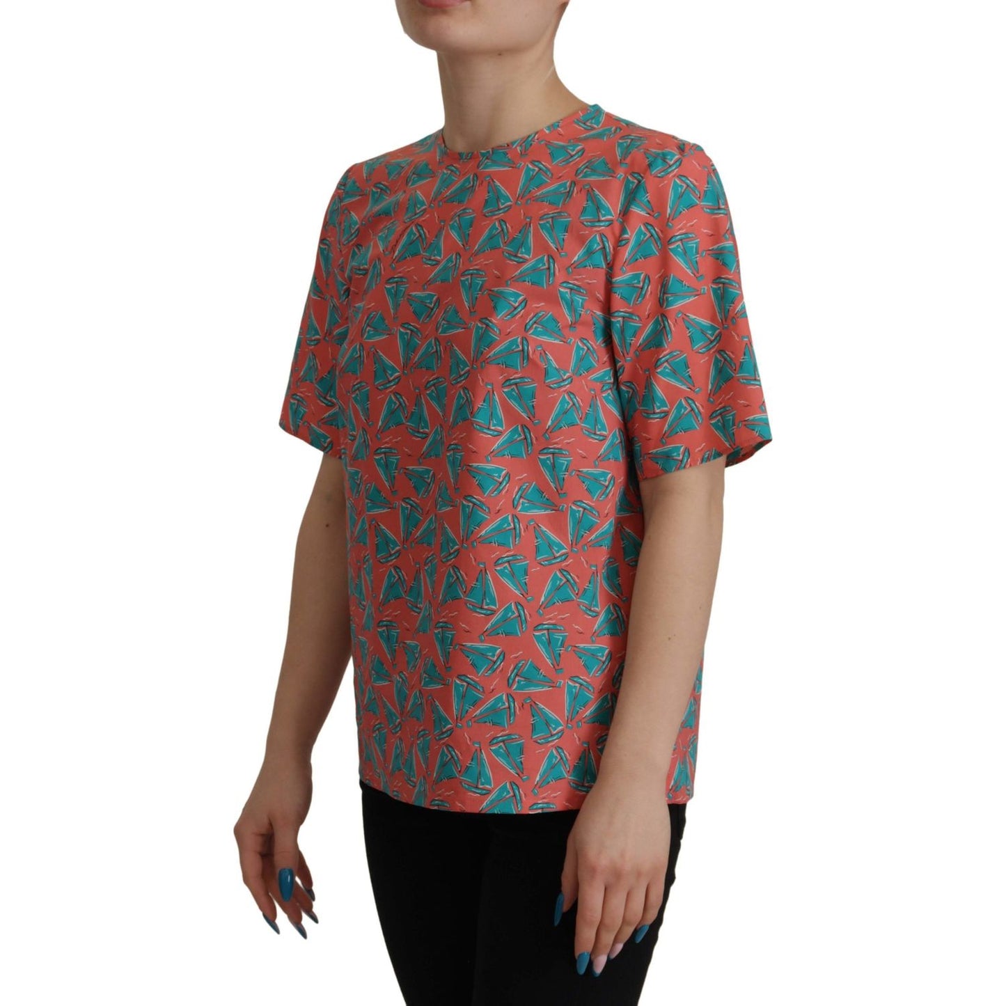 Dolce & Gabbana Pink Sail Boat Print Cotton T-shirt Dolce & Gabbana