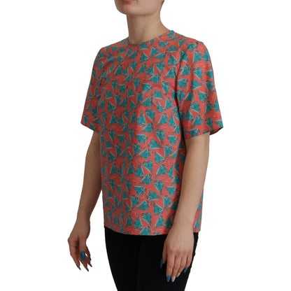 Dolce & Gabbana Pink Sail Boat Print Cotton T-shirt Dolce & Gabbana