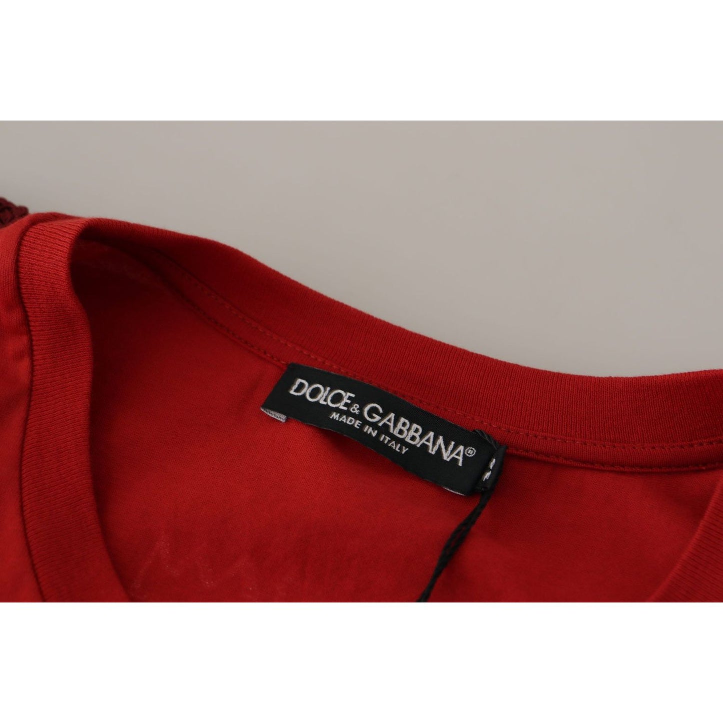 Dolce & Gabbana Red Amor Vincit Omnia Crewneck T-shirt