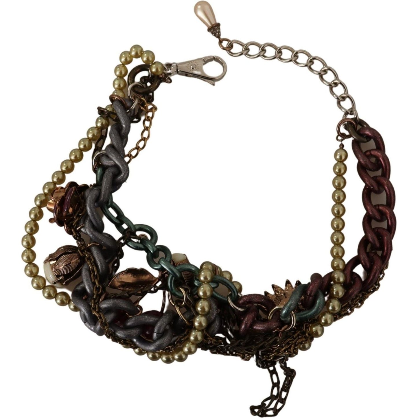 Dolce & Gabbana Gold Brass Sicily Floral Crystal Statement Necklace Dolce & Gabbana