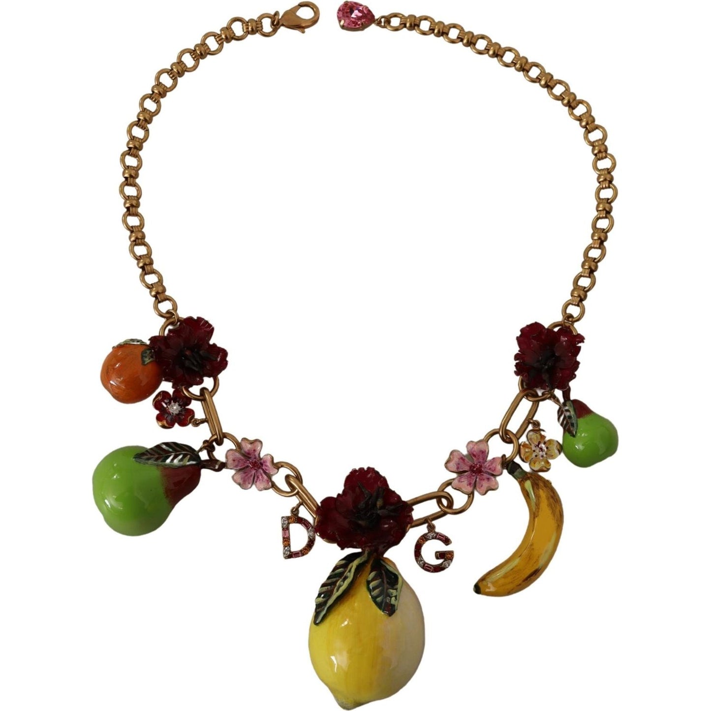 Dolce & Gabbana Gold Brass Sicily Fruits Roses Statement Necklace Dolce & Gabbana