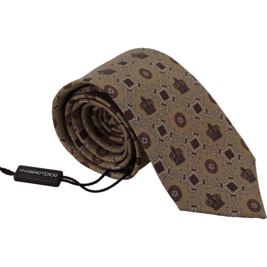 Dolce & Gabbana Elegant Silk Beige Necktie Dolce & Gabbana