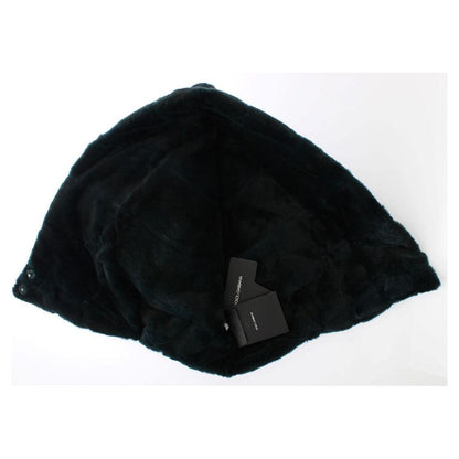 Dolce & Gabbana Green Weasel Fur Crochet Hood Scarf Hat Dolce & Gabbana