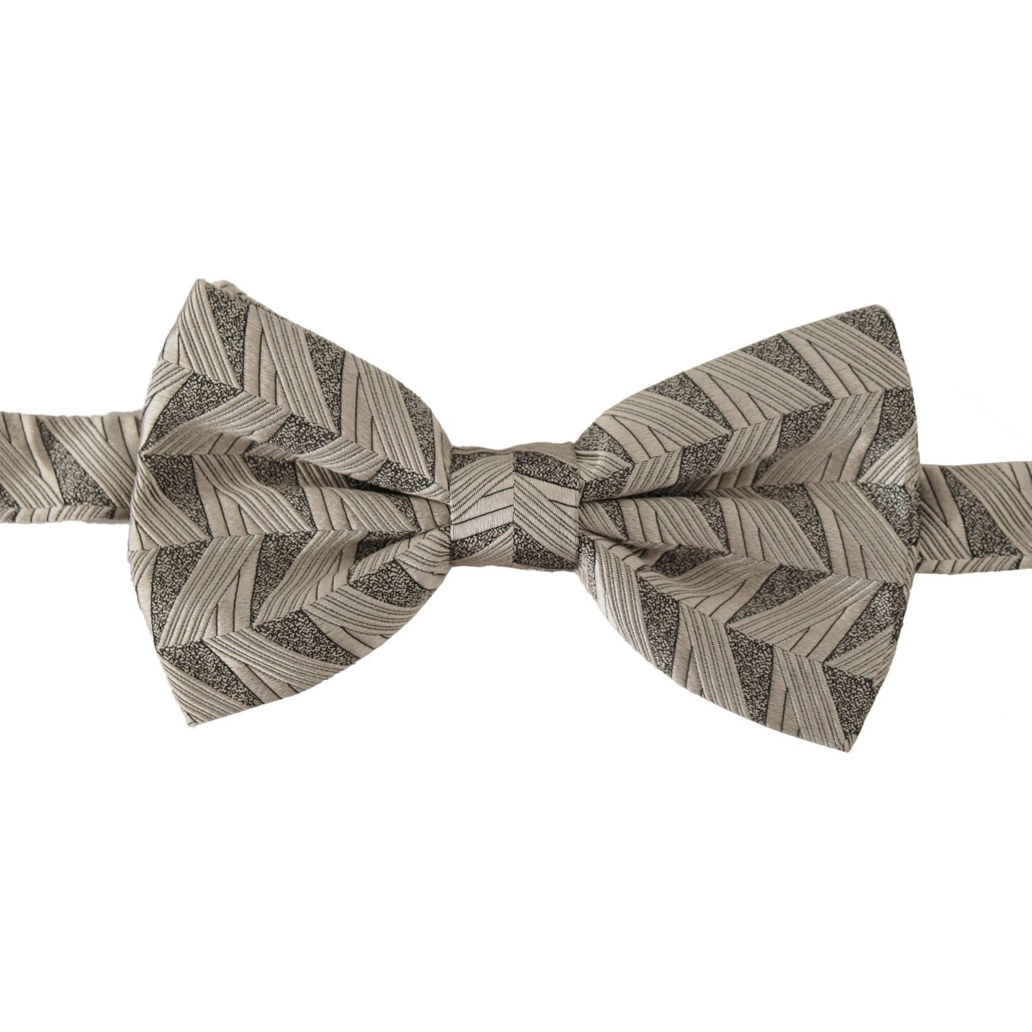 Dolce & Gabbana Gray 100% Silk Adjustable Neck Papillon Bow Tie