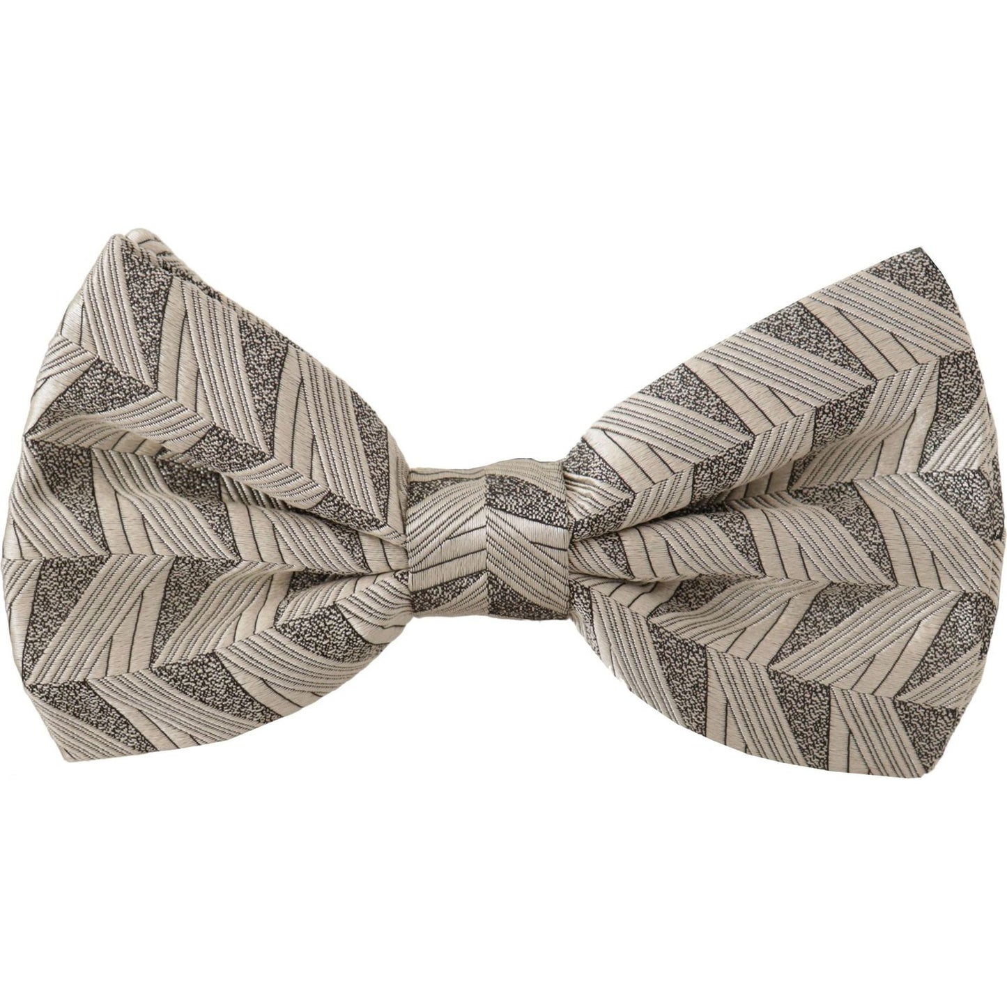 Dolce & Gabbana Gray 100% Silk Adjustable Neck Papillon Bow Tie Dolce & Gabbana