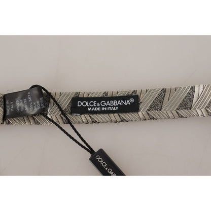 Dolce & Gabbana Gray 100% Silk Adjustable Neck Papillon Bow Tie Dolce & Gabbana