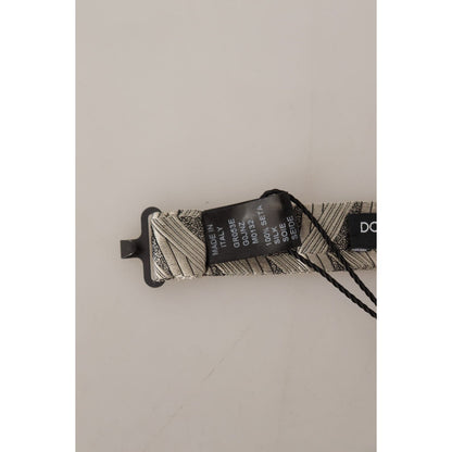 Dolce & Gabbana Gray 100% Silk Adjustable Neck Papillon Bow Tie Dolce & Gabbana