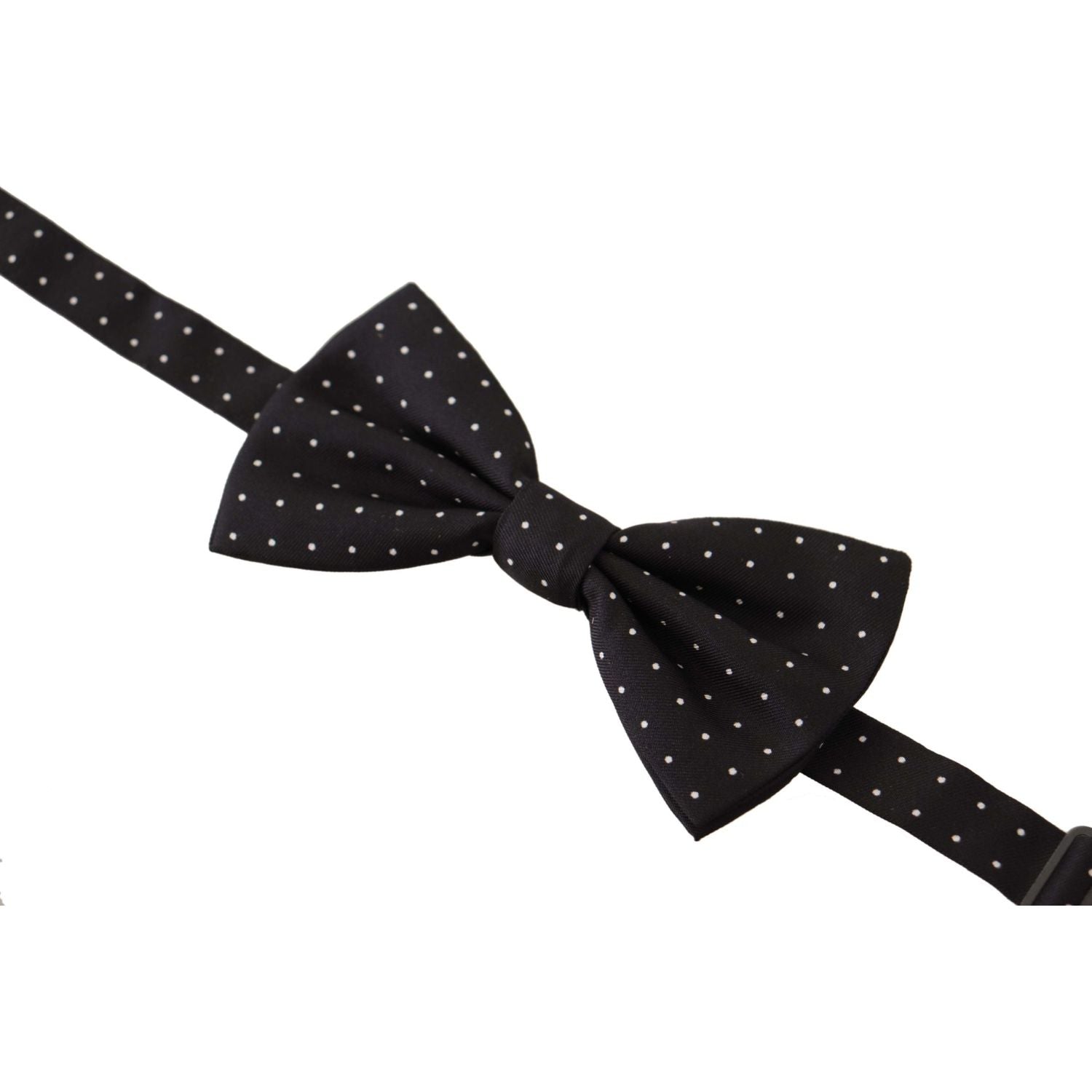Dolce & Gabbana Black White Polka Dot 100% Silk Neck Papillon Tie