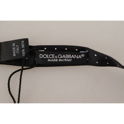 Dolce & Gabbana Black White Polka Dot 100% Silk Neck Papillon Tie Dolce & Gabbana