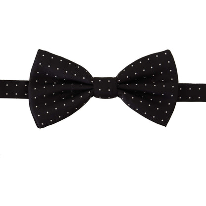 Dolce & Gabbana Black White Polka Dot 100% Silk Neck Papillon Tie Dolce & Gabbana