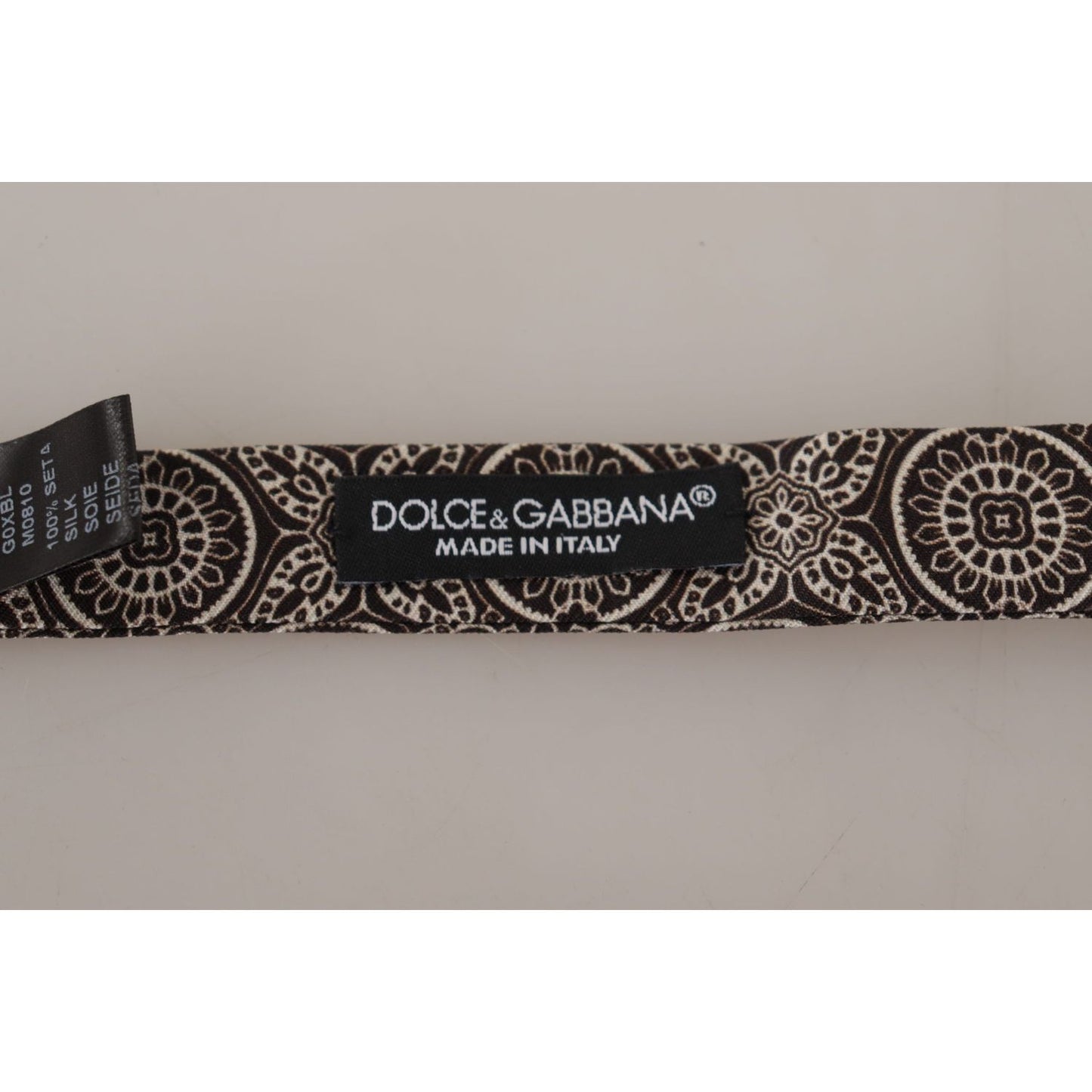 Dolce & Gabbana Black white 100% Silk Adjustable Neck Papillon Tie Dolce & Gabbana
