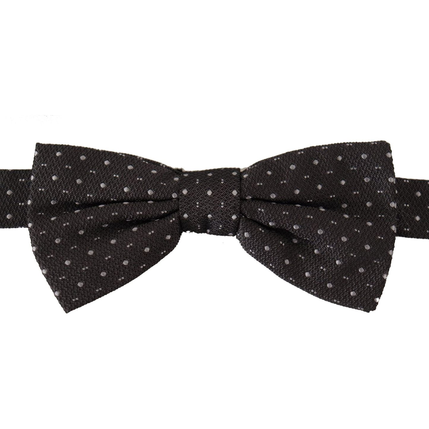 Dolce & Gabbana Gray Polka Dot 100% Silk Neck Papillon Tie Dolce & Gabbana